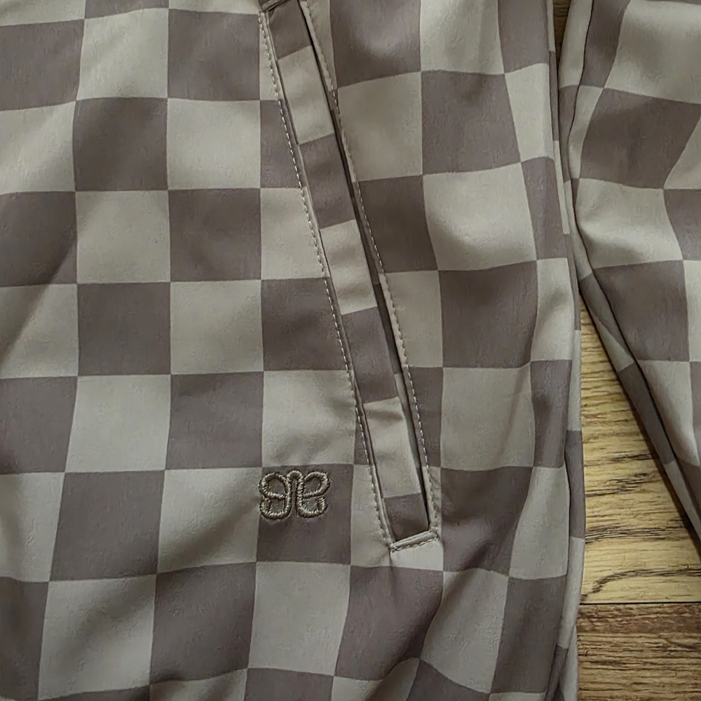 Albion Checkered Bomber Jacket Tan Medium - Picture 2 of 8